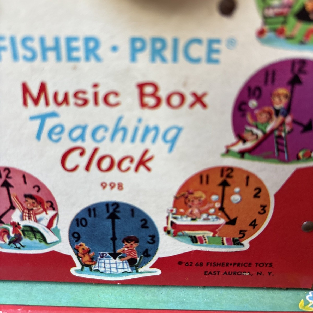 FISHER PRICE MUSIC BOX TEACHING CLOCK-# 998-VTG | eBay