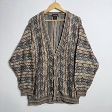 Vintage 3d Knit Sweater Coogi Style Cardigan Tosani Canada XXL Heavy Knit