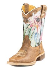 Tin Haul Western Boots Girls Cactus 7 Youth Brown 14-119-0007-0741 BR