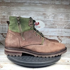 Mark Nason Men's Size 11.5 Green Zipper Suede Boots 