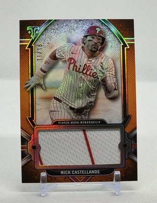 Nick Castellanos Mem # 11/18 2024 Topps Triple Threads Single Jumbo Relic Orange