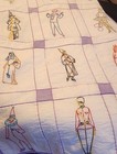 Vintage 1950 Handmade Embroidered Bedspread 84" X 70" People Of The World — photo 9