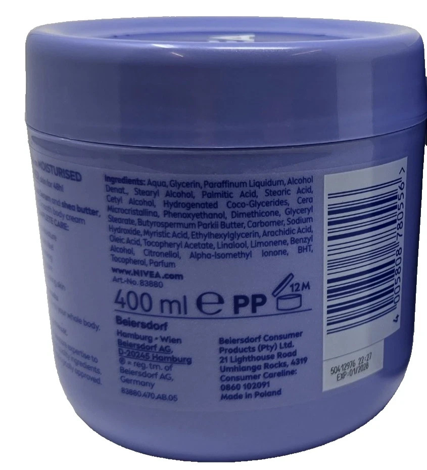3 Pack Nivea Irresistibly Smooth Body Cream with Shea Butter 400 ml Dry Skin