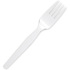 Heavyweight White Plastic Forks 100 Pack Disposable Cutlery for Party Catering