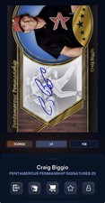 DIGITAL TOPPS BUNT Craig Biggio PENTAMEROUS PENMANSHIP 25 ICONIC BLUE SIGNATURE