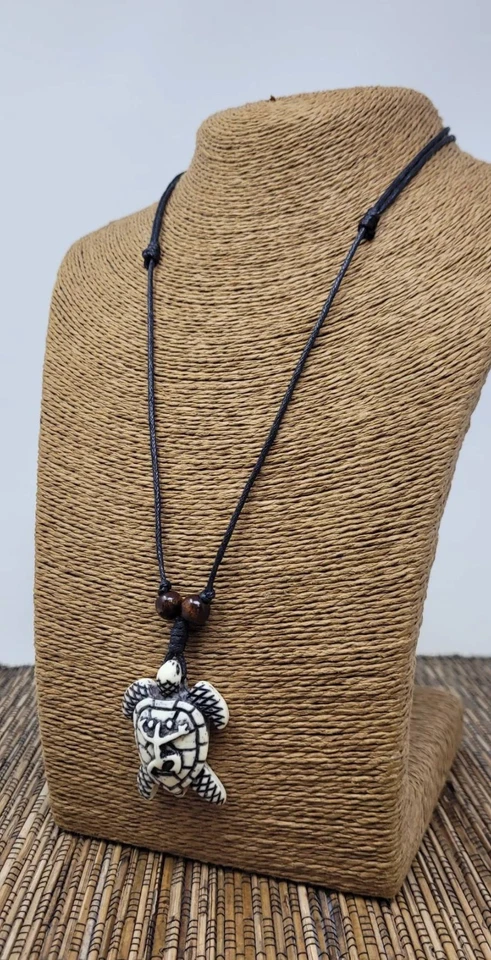 Colar de tartaruga pingente de sapo tribal Coqui havaiano Honu joia de tartaruga marinha - Imagem 4 de 4