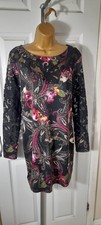 Debenhams Star, Julien Macdonald Black Floral Lace Sleeve Dress,  Size Uk 14....