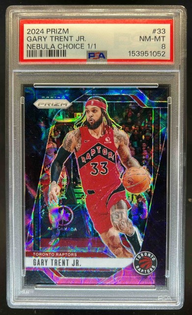 2024-25 Panini Prizm Gary Trent Jr. Choice Nebula #1/1 Raptors PSA 8