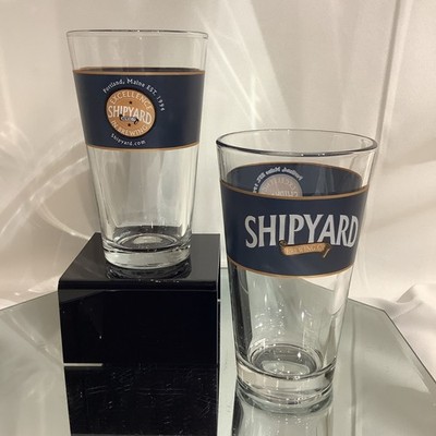 SHIPYARD Brewing Co. Portland ME. Beer 5.75  Glass - Set of 2 EUC