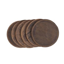 Set of 6 Coaster 3.5 inch Geniune Leather Tea Coasters for Hot Water, Coffe...