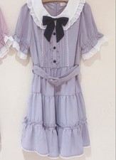 LIZLISA Heart Belt Dress Light Blue Tiered Cocktail XSS Japan