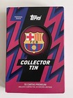 BARCELONA TOPPS TRADING CARDS COLLECTOR TIN 2025/26 INCL 2 #'d & AUTO CHANCE