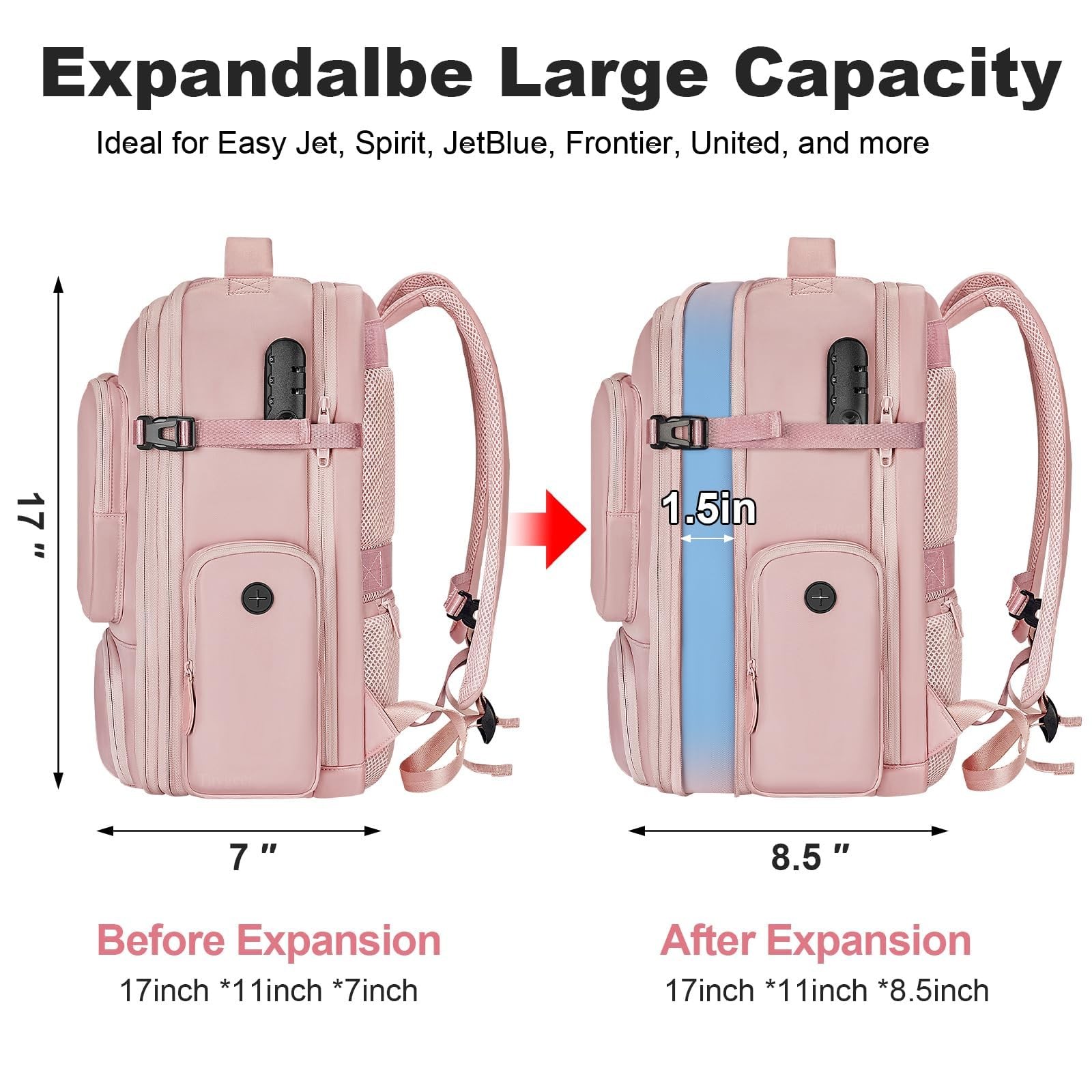 Vacuum Backpack, Expandable Vacuum Seal Carry on … - image 3