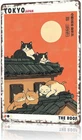 Vintage Japanese Cat On The Roof Tin Metal Signs Home Décor 8x12, Retro Funny Ca