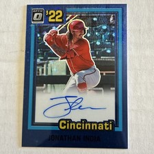 2022 Donruss Optic Retro 1981 Autograph Jonathan India #81S-JI Blue 9/50 - Reds