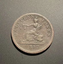 1812 Half Penny Token Lower Canada Quebec Lot 1A