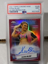Alexa Bliss 2021 Topps Chrome WWE Red Refractor Autograph #'d 3/5 PSA 9