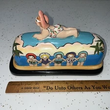 BUTTER DISH FUNSEEKERS BIG BEACH CERAMIC
