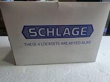 4 Pack Schlage F51 ACC605 Entry Lockset - KEYED Alike - Bright BRASS- TRIPLE