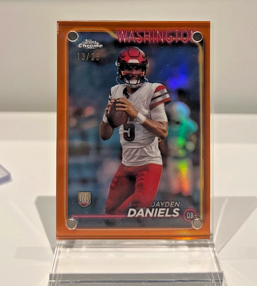 2024 Topps Chrome - Rookies Jayden Daniels #201 Orange Refractor /25 (RC)