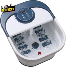 Collapsible Foot Spa Bath Massager with Heat Bubbles Rollers Soaker Tub