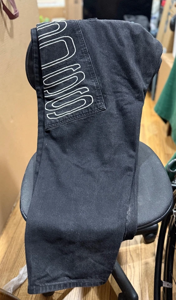 Jeans Boss Para Hombre De Colección Años 90 Deletrear Sueltos Hip Hop Etiqueta Negra Talla 40x32 Raro Foto 3 de 4