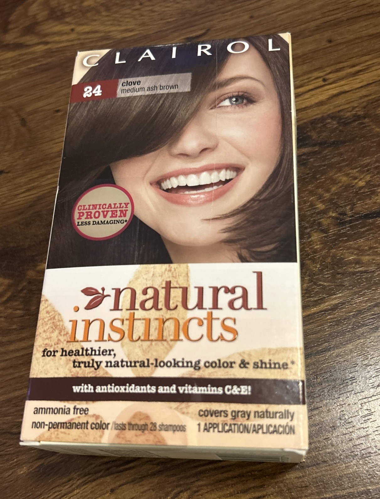 Clairol Natural Instincts 24 Clove Medium Ash Brown Hair Col