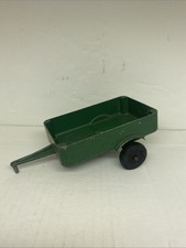 Antique Slik Toys ALUMINUM 4 3/8" 2 WHEEL WAGON 9803-A TRAILER FARM VINTAGE