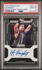 2022 Panini Prizm WWE LA Knight Sensational Signatures NXT Auto PSA 10 SS-LAK