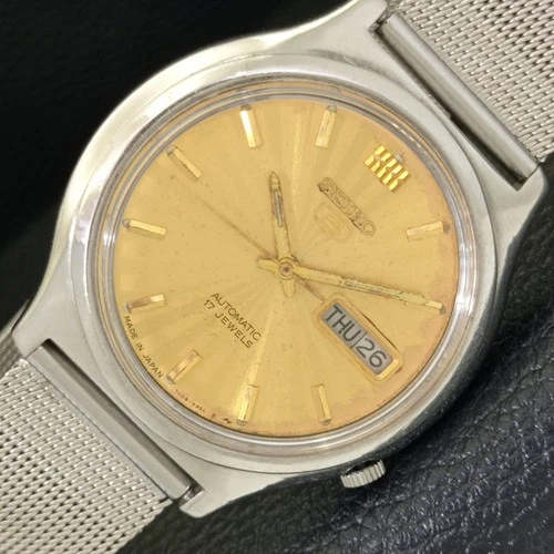 VINTAGE SEIKO 5 AUTOMATIC 7019A JAPAN MENS ORIGINAL DIAL WATCH a500788-1