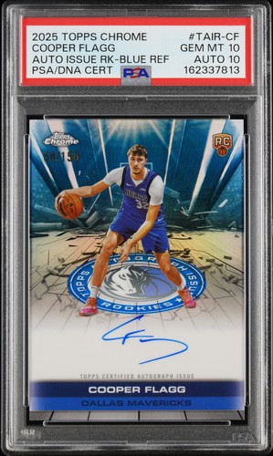 Cooper Flagg [Blue Refractor] #TAIR-CF 2025 Topps Chrome Autograph Issue Rookie card