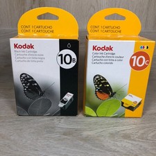 Lot of 2 Genuine KODAK 10B Black 10C Color Cartridges Sealed NEW