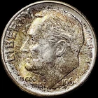 1964 Roosevelt Silver Dime Original Rainbow Toning BU Coin