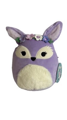 Squishmallows Cadence Lavender Fox Plush with Flower Crown  8''  free shipping 