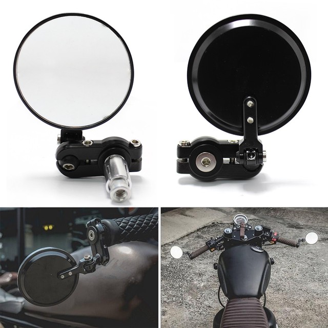 BLACK MOTORCYCLE 7/8" HANDLE BAR END SIDE MIRRORS FOR Kawasaki Z1000