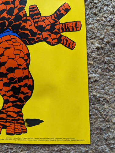 VINTAGE 1982 POSTER THE THING MARVEL COMICS CRUSH SODA PROMOTION ORANGE THING VF - Picture 4 of 8