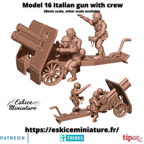 Canon de 20mm Polsten Anglais avec 3 Figurines