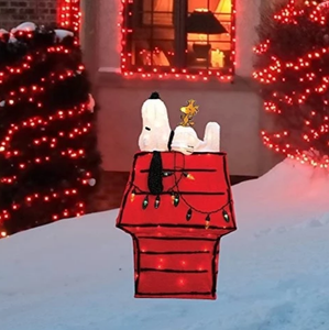 26 3d Pre Lit Snoopy On Doghouse Christmas Yard Art Decor