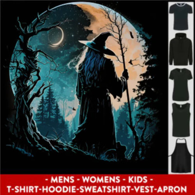 A Wizard Looking at a Fantasy Moon Hexenmeister Herren Damen Kinder Unisex