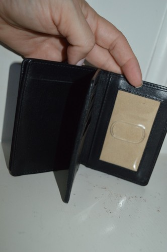 Cartera plegable negra de cuero genuino para hombre nueva sin etiquetas - Imagen 3 de 5