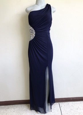 navy blue rhinestone dress