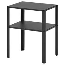 IKEA KNARREVIK Bedside Table Black with Shelf Nightstand 37x28 cm