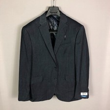 Kenneth Cole Reaction Navy Stripe Techni-Cole Notch Lapel Suit Jacket Size 42S