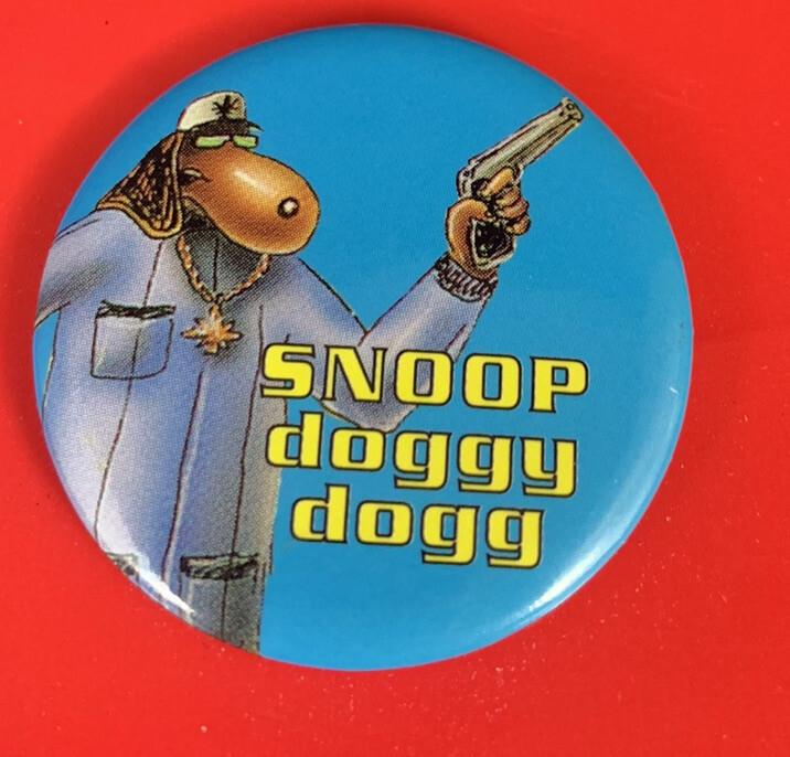Vintage Label Pin Button 90s Y2K NOS NEW HTF Round Rap Snoop Dogg