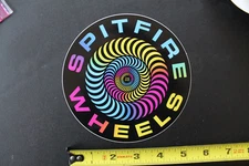 SPITFIRE Skateboard Wheels Neon Rainbow Spiral OG Vintage Skateboarding STICKER