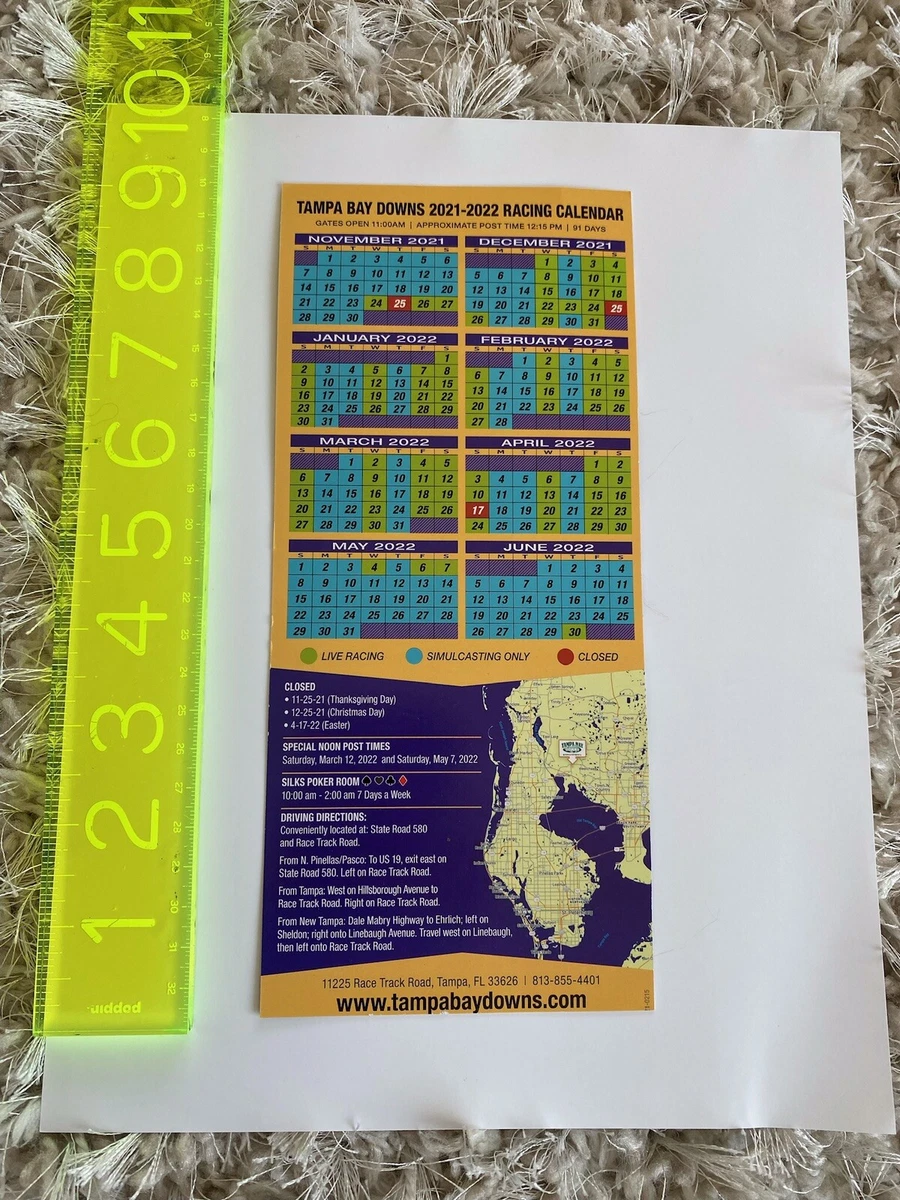 2021-2022-tampa-bay-downs-horce-racing-season-schedule-ebay