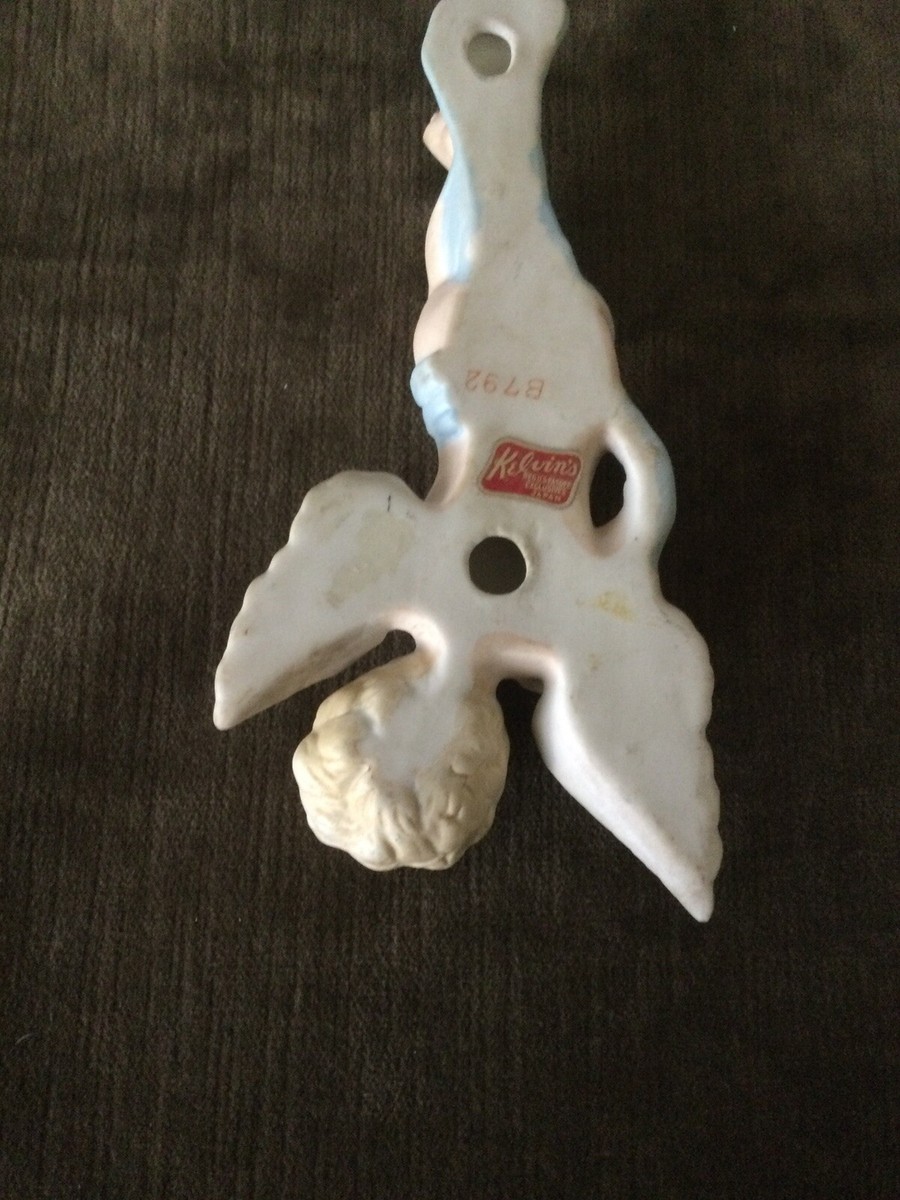 Vintage Kelvin's Porcelain/Bisque Wall Angel-Japan-B792 | eBay
