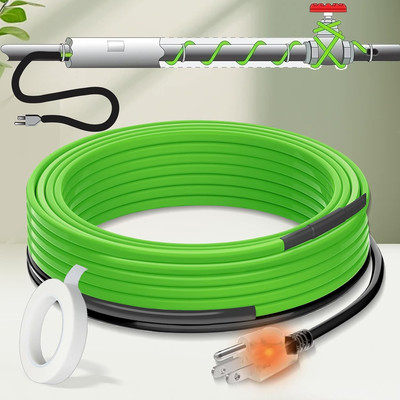 16 Feet Pipe Heat Cable for Water Pipe Freeze Protection, Self-Regulating Heat T