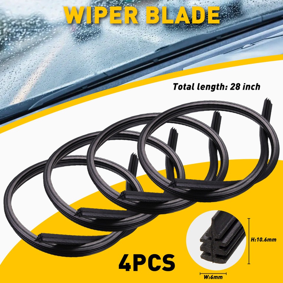 4PCS Universal 28"in Car Bus Silicone Frameless Windshield Wiper Blade - Foto 9