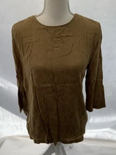 Next Brown Viscose 3/4 Sleeve Women's Blouse Size 12